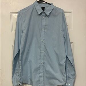 (🙈2 For $20)H&M Slim Fit Easy Iron men’s Large Sky Blue Dress Shirt